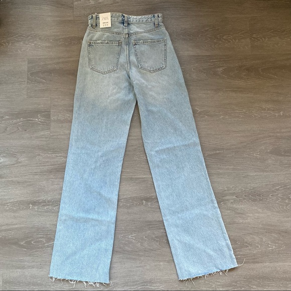Zara Jeans Zara Wide Leg Full Length Ripped Jeans Poshmark